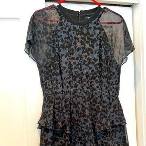 Madewell leopard tiered mini dress